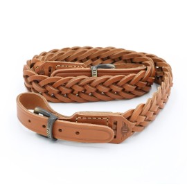 BRETELLA IN PELLE CON TRECCIA A 7 FILI