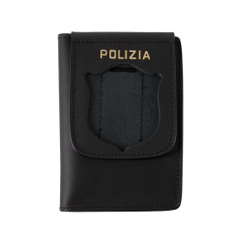 VERTICAL LEATHER WALLET WITHOUT PLAQUE WITH POLICE...