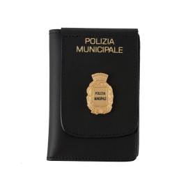 LEATHER WALLET WITH MUNICIPAL POLICE FRIEZE 