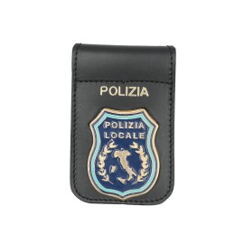 PORTE-PLAQUE EN CUIR POLICE LOCALE
