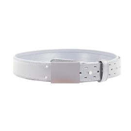 CINTURONE IN PELLE PRIMO FIORE BIANCO FODERATO E...